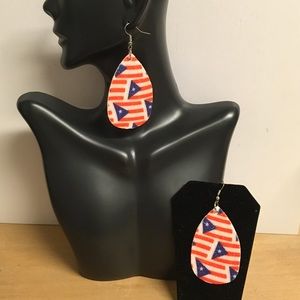 Puerto Rico flag earrings